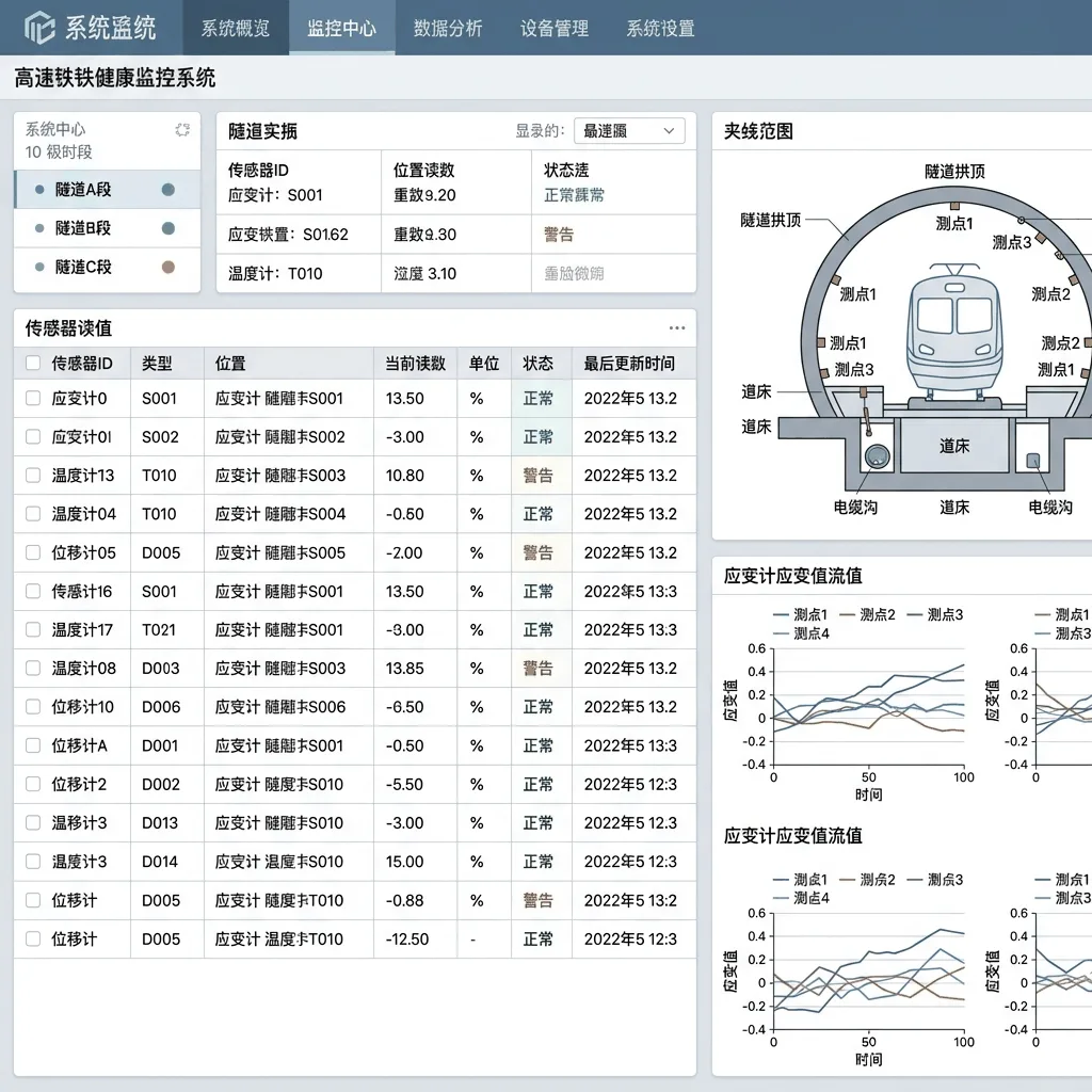 某高速铁路客运专线路基差异沉降精密监测与轨道线形维护辅助决策系统系统界面