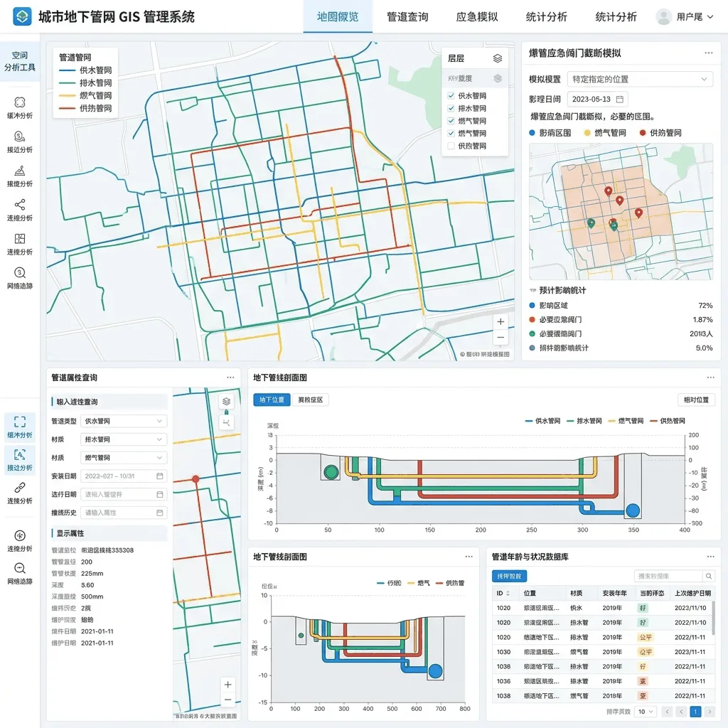 某市政基础设施管网地理信息综合管理系统建设项目系统界面