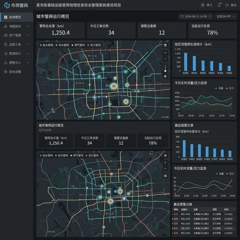 某地级市国土空间基础地理信息综合管理与共享服务平台系统界面