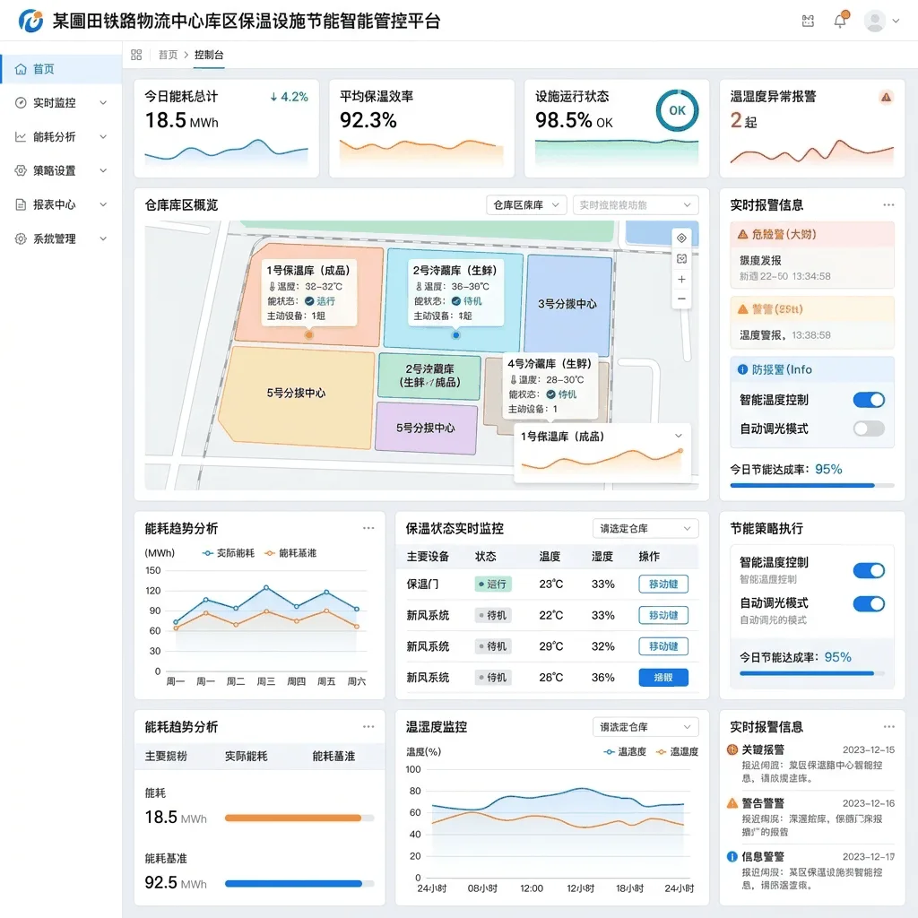 某圃田铁路物流中心库区保温设施节能智能管控平台